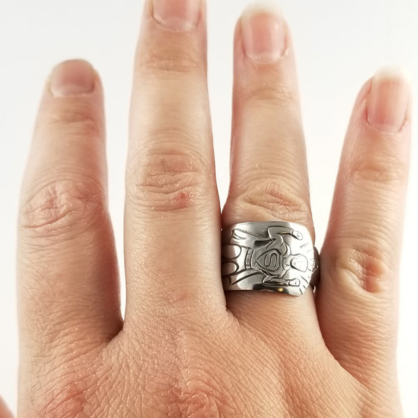 Vintage Imperial Superman Stainless Steel Spoon Ring by Midnight Jo