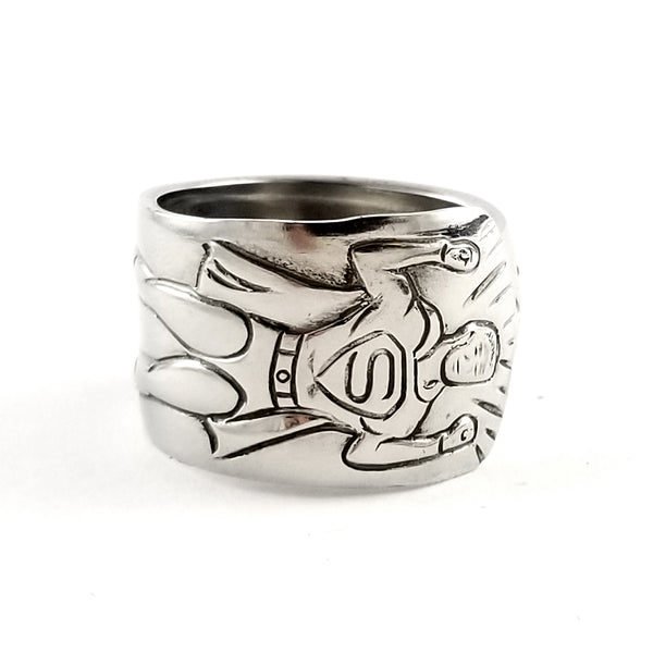 Vintage Imperial Superman Stainless Steel Spoon Ring by Midnight Jo