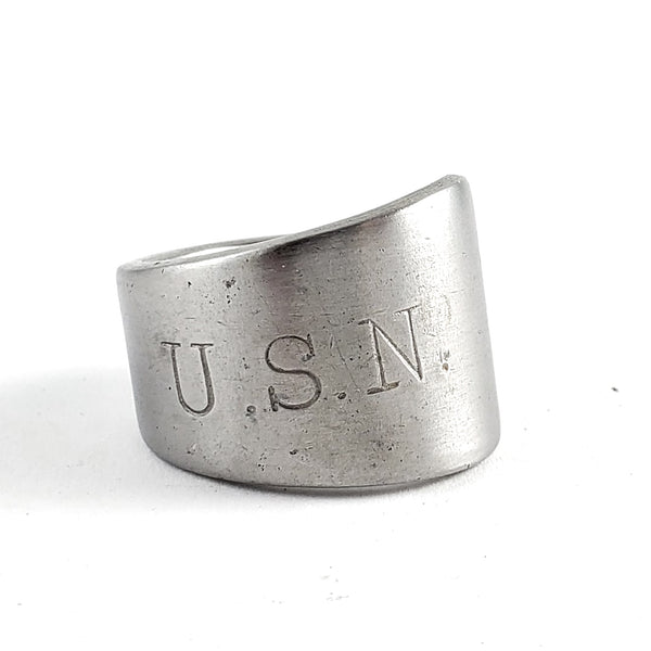 Vintage US Navy Stainless Steel Spoon Ring by Midnight Jo military mess kit