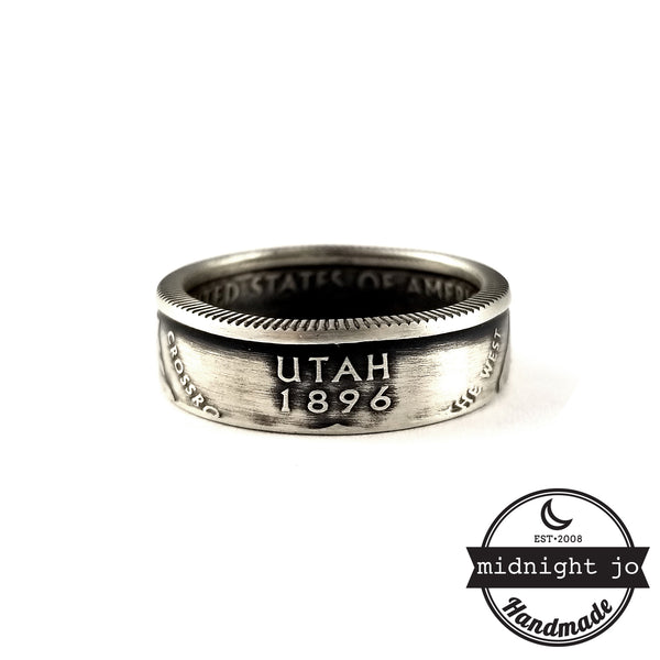 Silver Utah coin Ring by midnight jo