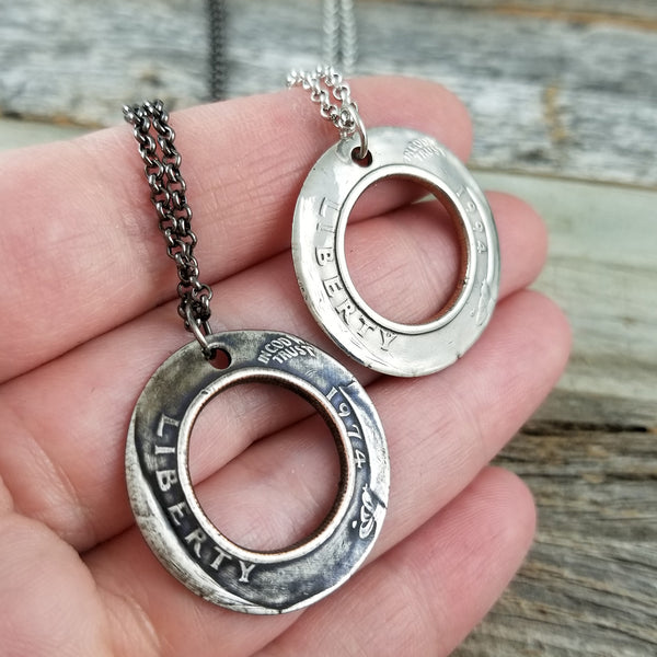 inside out coin necklace